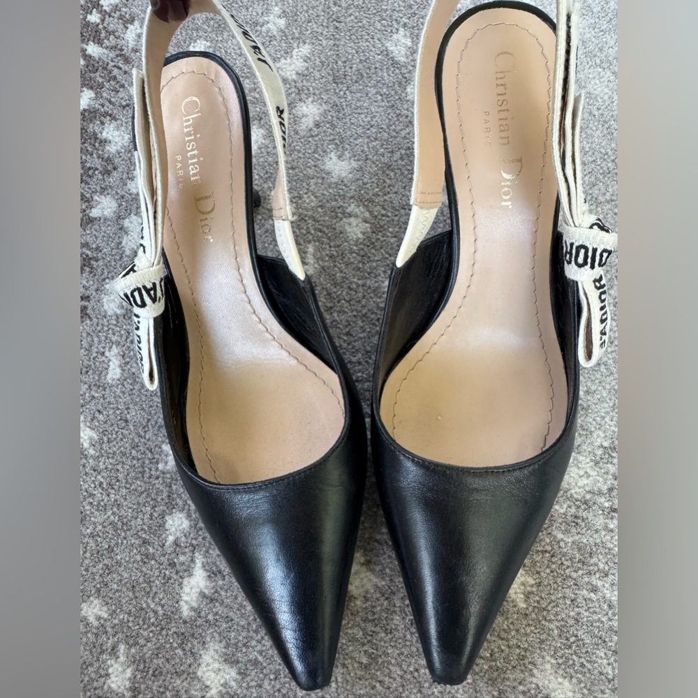 Dior Black Slingback Heels with Pointed Toe